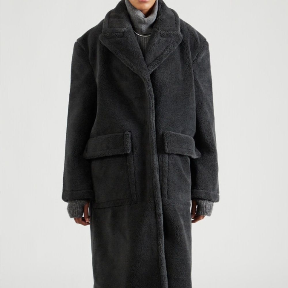 Topshop Charcoal Teddy Jacket